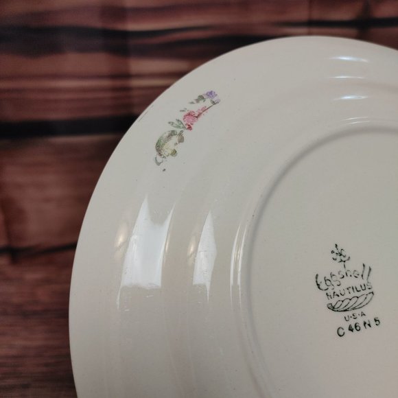 Vintage Eggshell Nautilus C46/N5 Handpainted Floral Decorative Plate - Picture 4 of 4